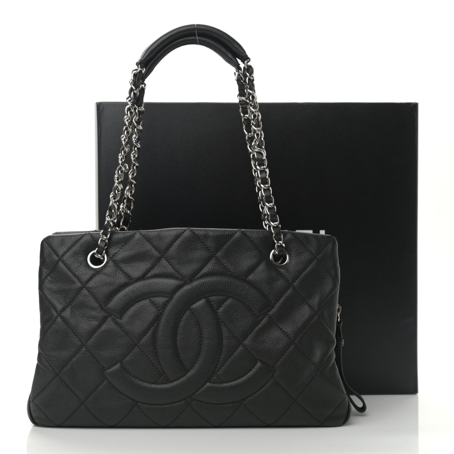 Chanel Caviar Quilted CC Timeless Soft Tote Black 11 of 11