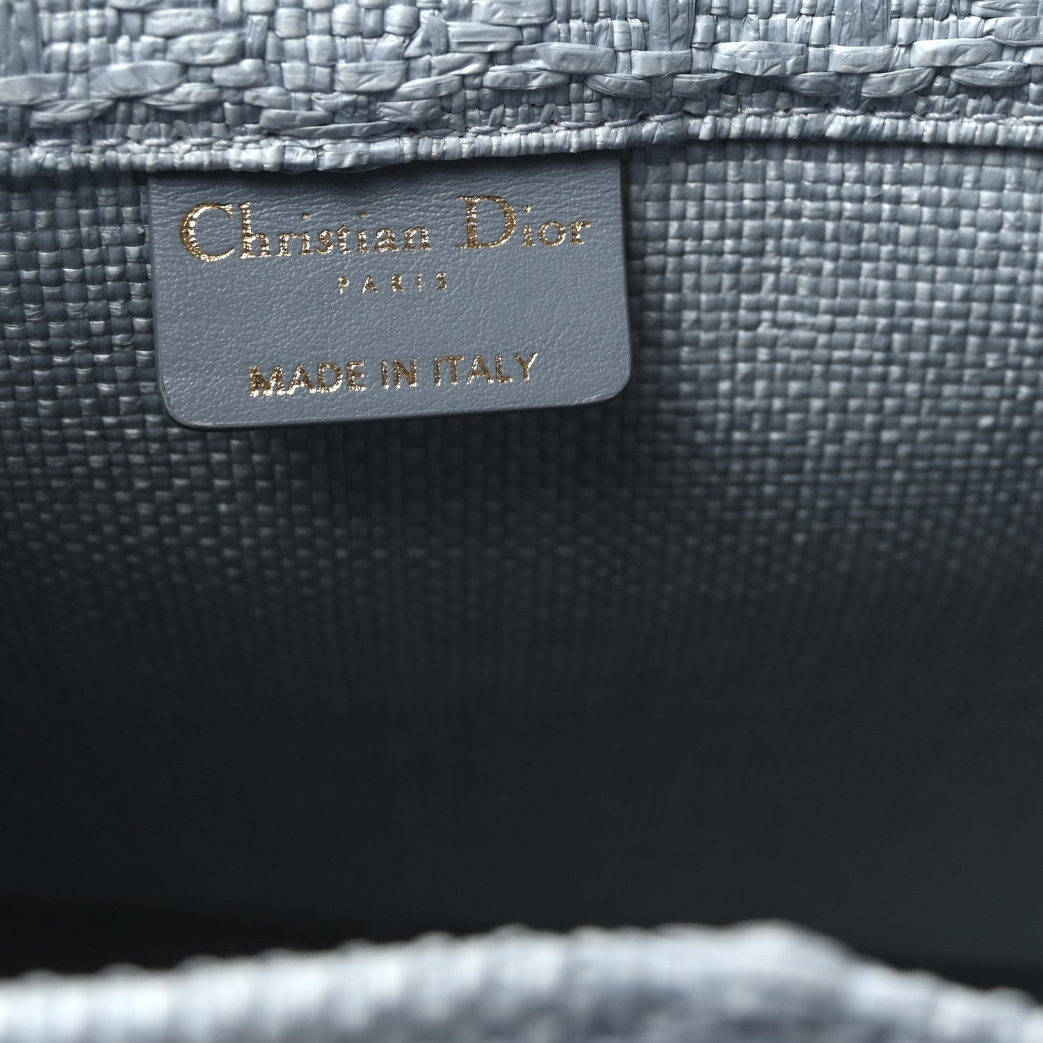 Christian Dior Raffia Cannage Medium Book Tote Blue 6 of 10