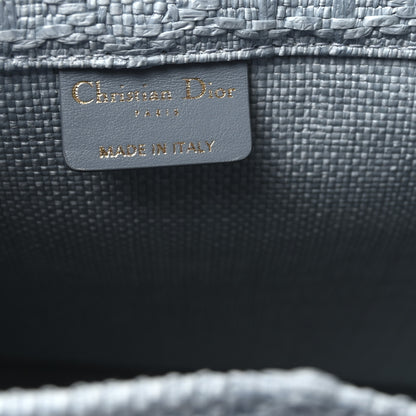 Christian Dior Raffia Cannage Medium Book Tote Blue 6 of 10