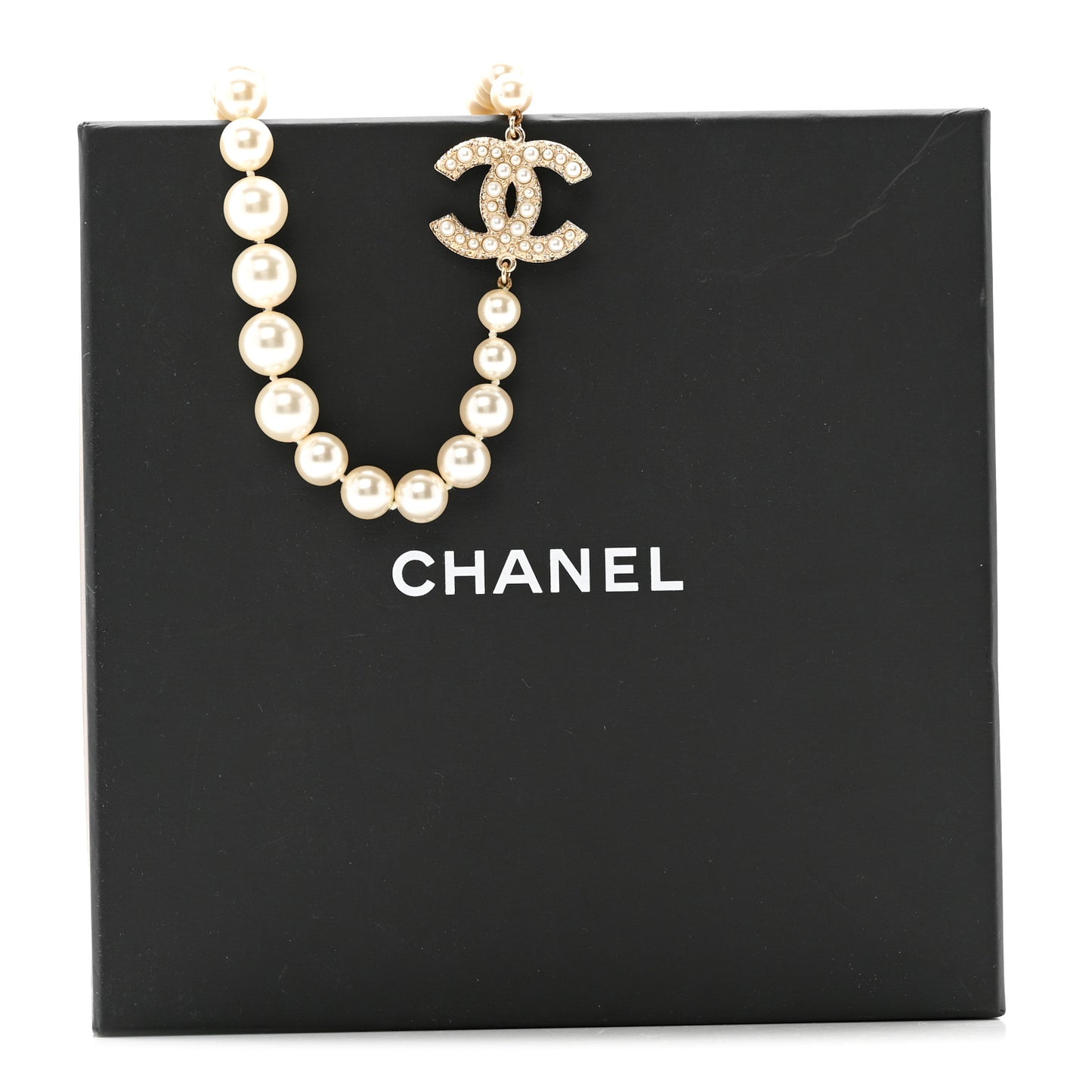 Pearl CC 100th Anniversary Necklace Light Gold