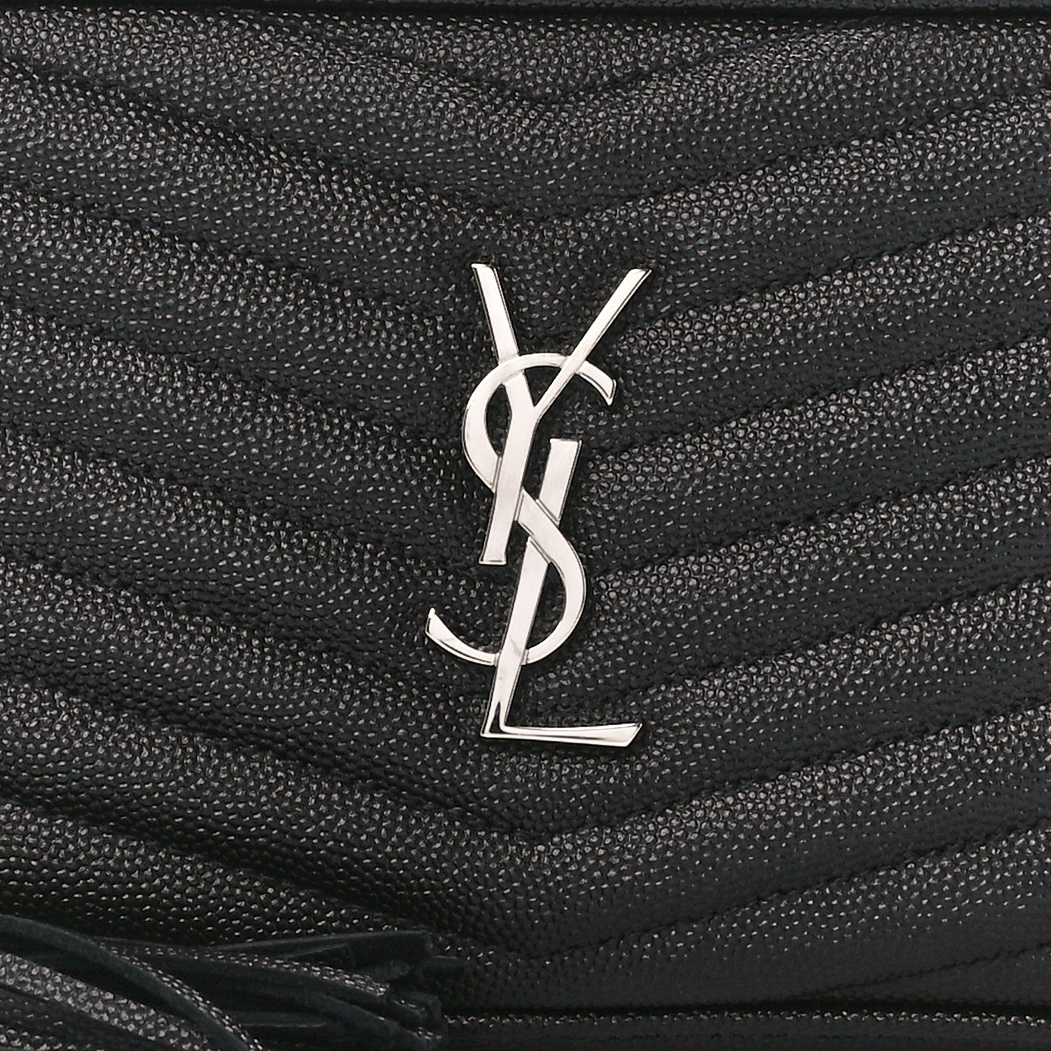 Saint Laurent Grain De Poudre Matelasse Monogram Mini Lou Camera Bag Black 8 of 10