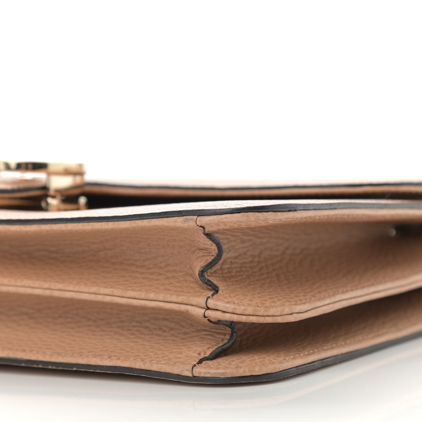 Dollar Calfskin Interlocking G Shoulder Bag Camelia