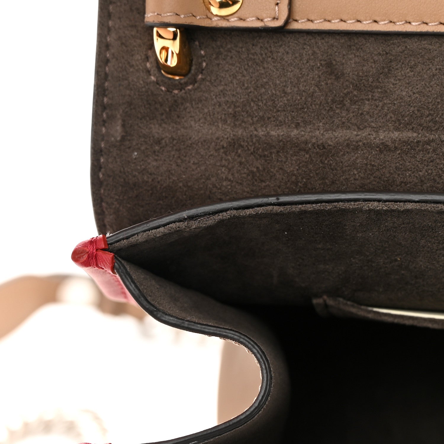 Fendi Calfskin F is Fendi Studded Small Kan I Shoulder Bag Tan 12 of 12