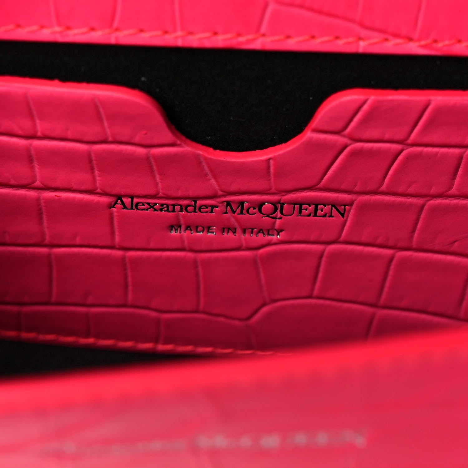 Alexander McQueen Shiny Crocodile Embossed Jeweled Satchel Peony Pink 6 of 10