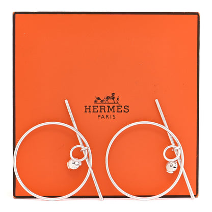 Hermes Sterling Silver MM Loop Earrings 7 of 7