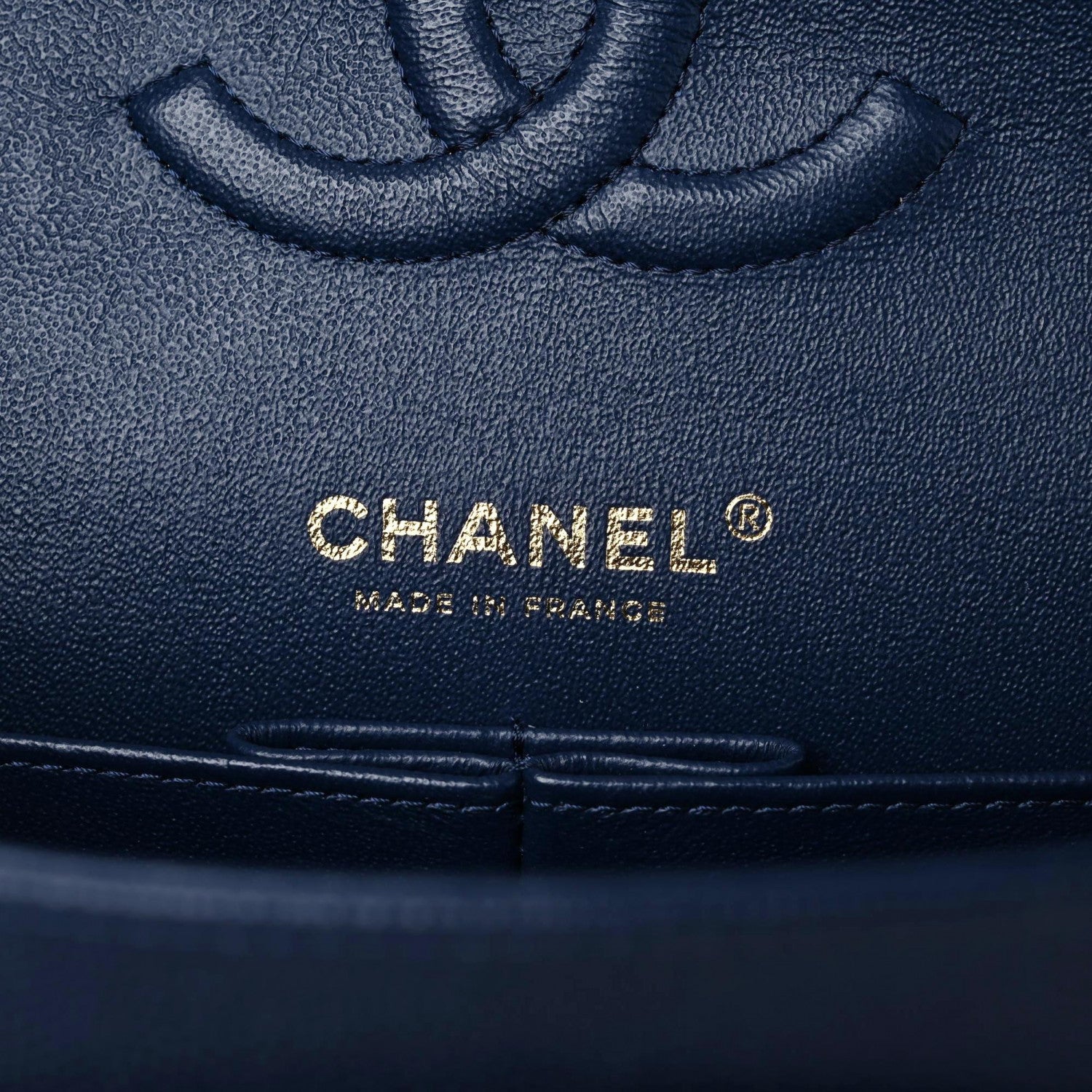 Chanel Caviar Quilted Medium Double Flap Navy 9 of 10