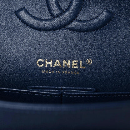 Chanel Caviar Quilted Medium Double Flap Navy 9 of 10