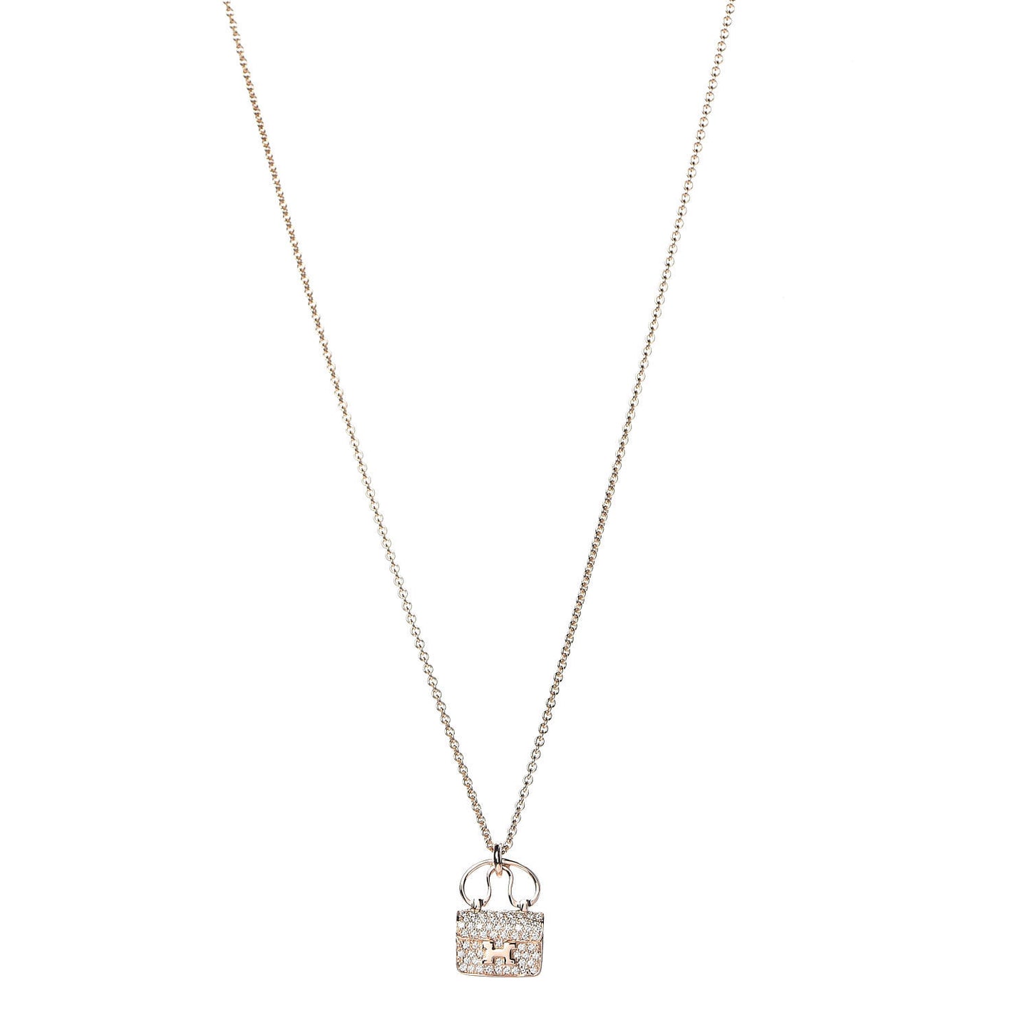 18K Rose Gold Diamond Constance Amulette Pendant Necklace
