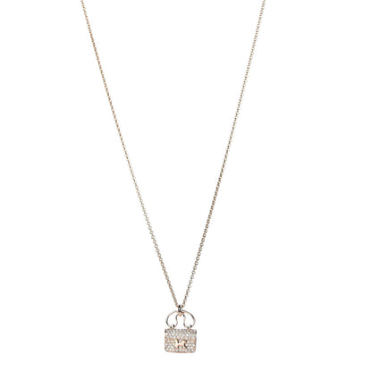 Hermes 18K Rose Gold Diamond Constance Amulette Pendant Necklace 1 of 7