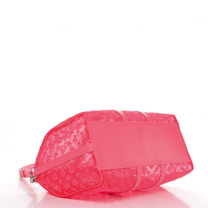 Louis Vuitton Monogram Fluo See Through Keepall Bandouliere 50 Rose 3 of 10