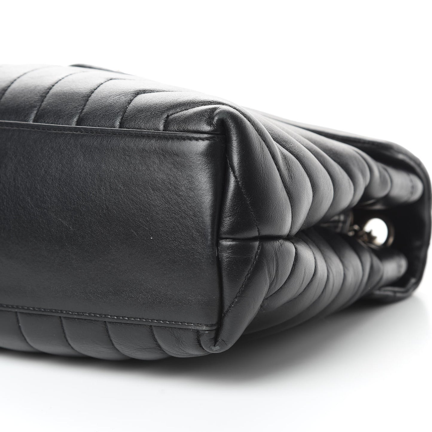 Calfskin Y Quilted Monogram Medium Loulou Chain Satchel Black