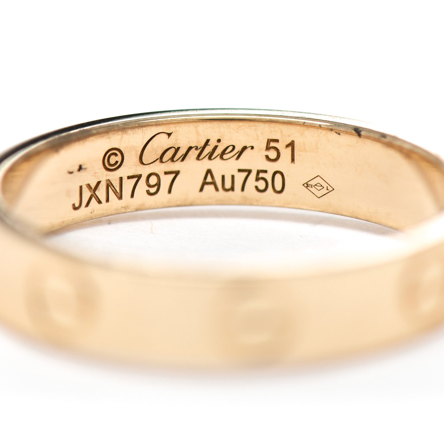 18K Yellow Gold 3.5mm LOVE Wedding Band Ring 51 5.75