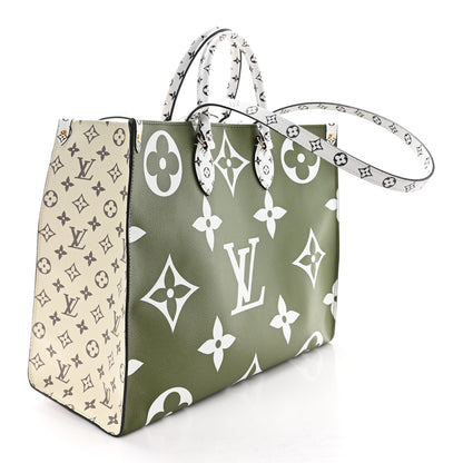 Louis Vuitton Monogram Giant Onthego GM Kaki Beige 3 of 10