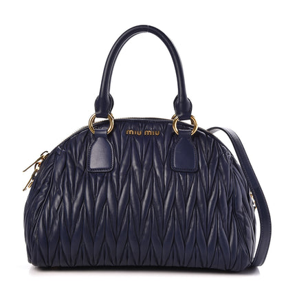 Miu Miu Nappa Matelasse Bauletto Top Handle Bleuette 1 of 8