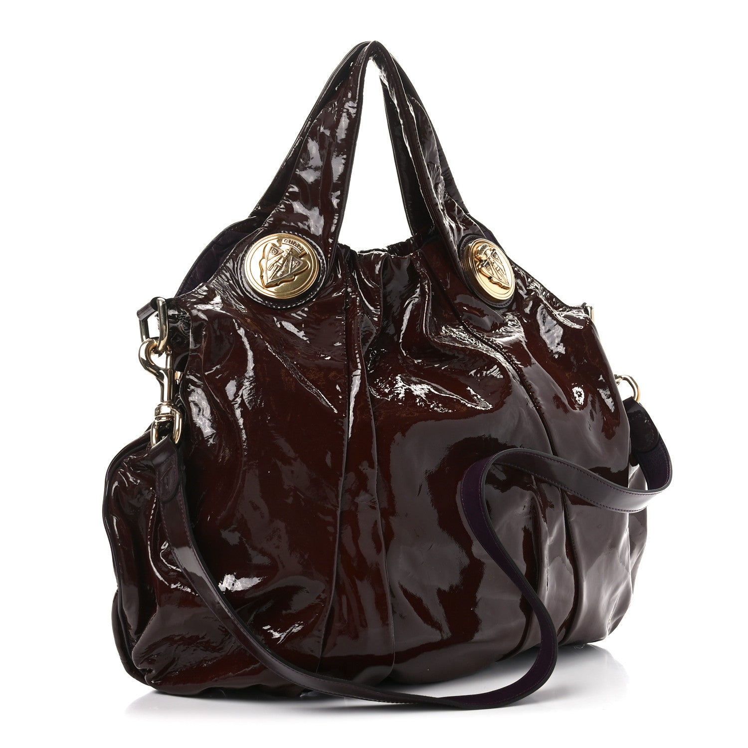Gucci Patent Medium Hysteria Top Handle Bag Bordeaux 3 of 10