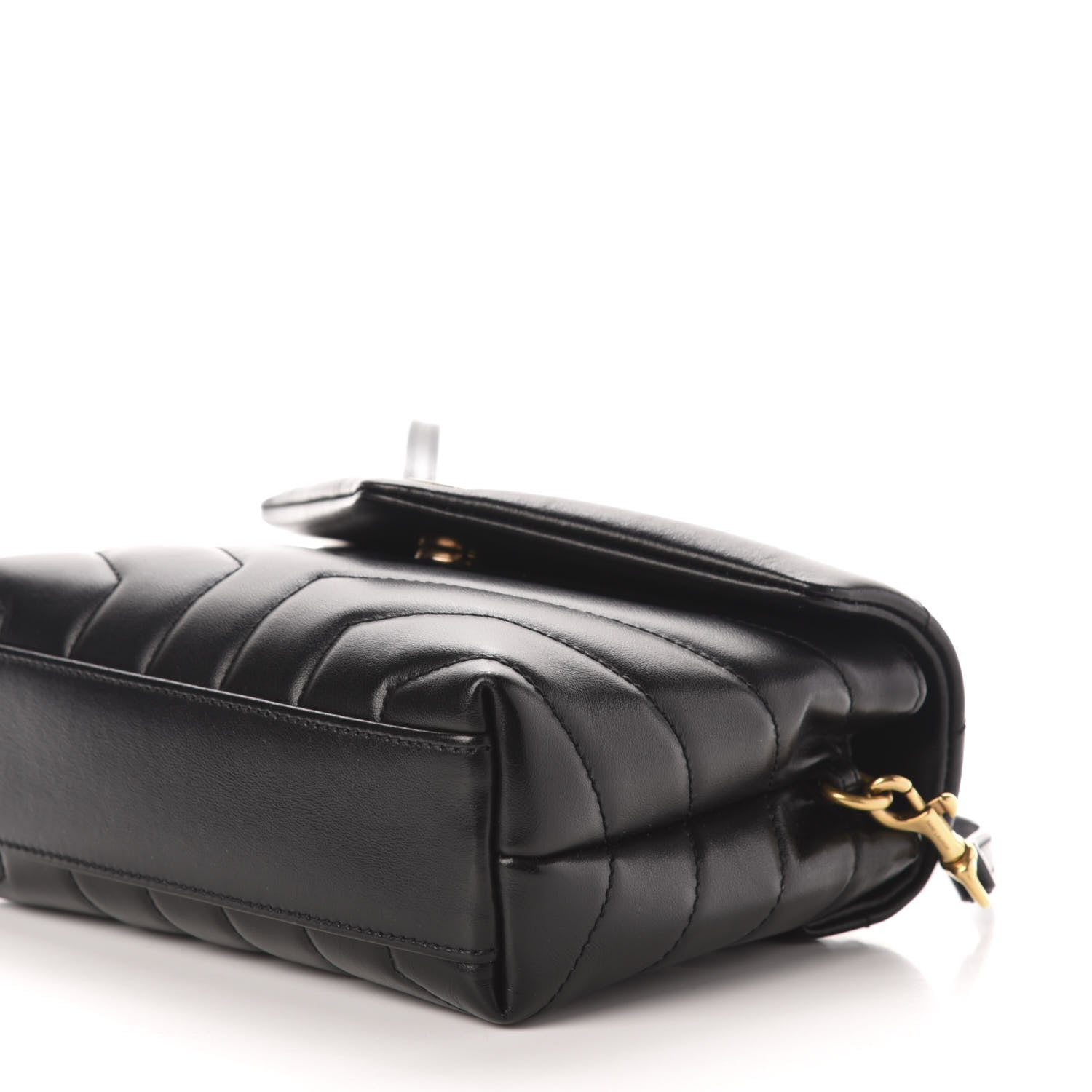 Saint Laurent Calfskin Y Quilted Monogram Toy Loulou Crossbody Bag Black 11 of 13