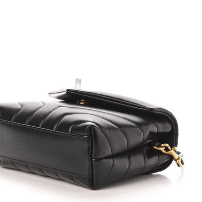 Saint Laurent Calfskin Y Quilted Monogram Toy Loulou Crossbody Bag Black 11 of 13