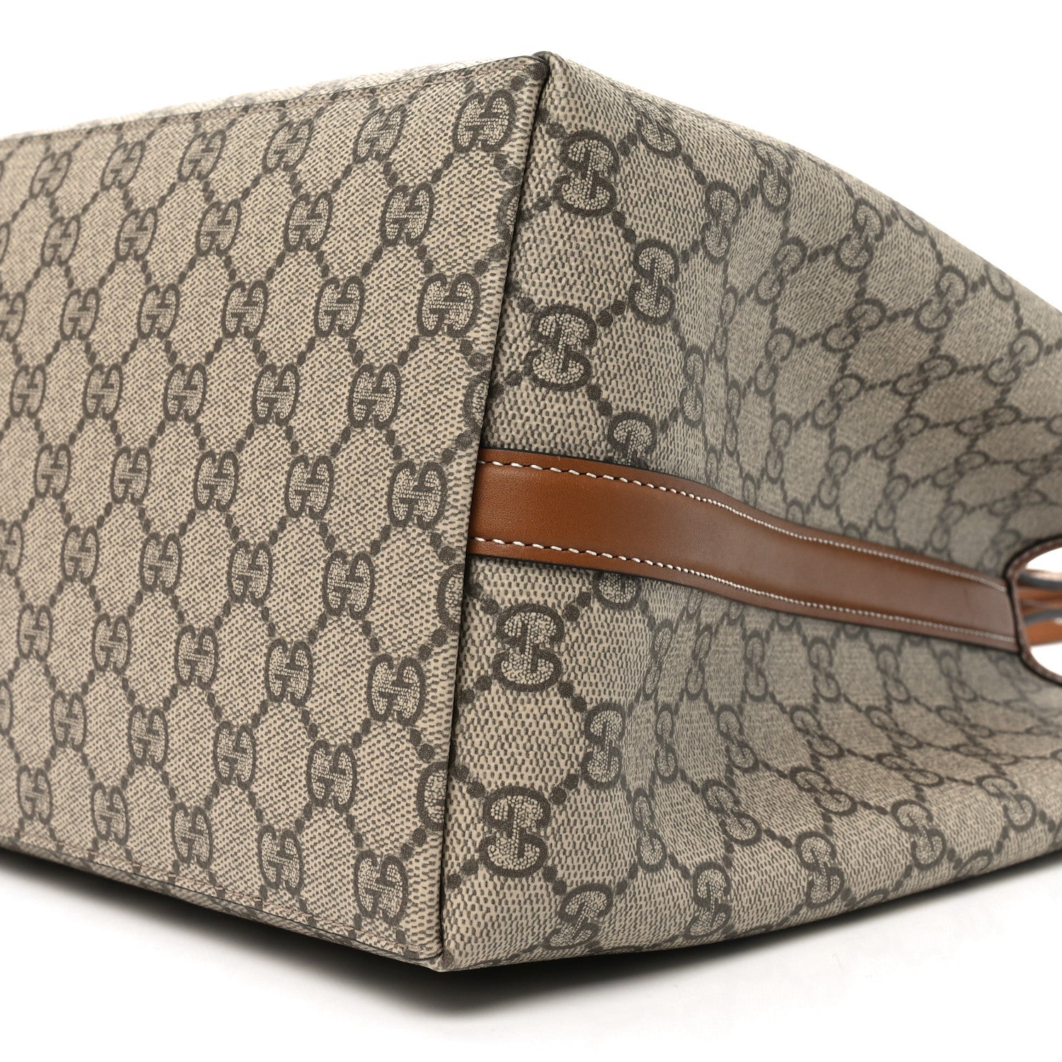 Gucci GG Supreme Monogram Emblem Large Tote Bag Beige Dark Brown 9 of 9