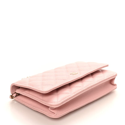 Chanel Caviar Quilted Wallet on Chain WOC Light Pink 4 of 11
