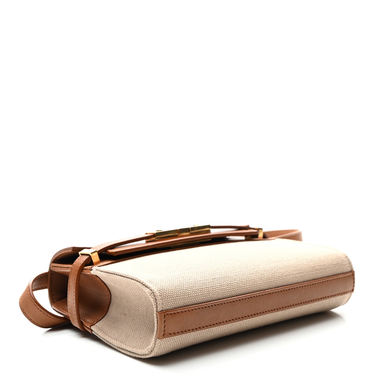 Saint Laurent Canvas Calfskin Mini Manhattan Shoulder Bag  Natural Beige Brick 4 of 10