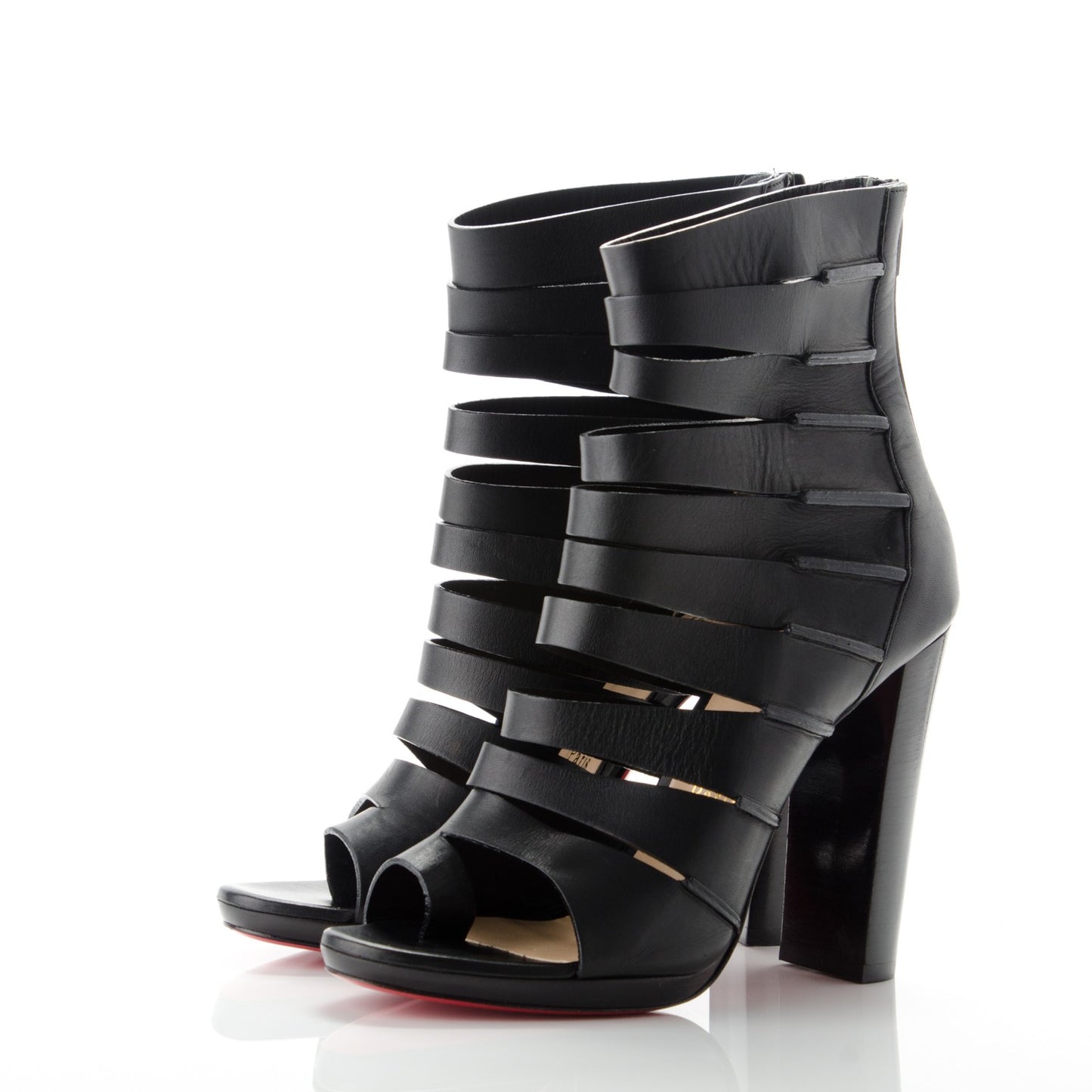 Calfskin Decoupata 120 Sandals 37.5 Black