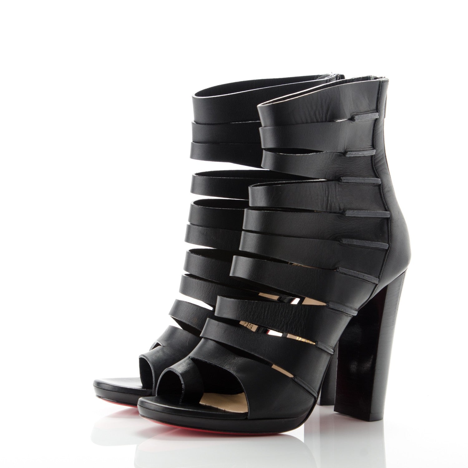 Christian Louboutin Calfskin Decoupata 120 Sandals 37.5 Black 3 of 6