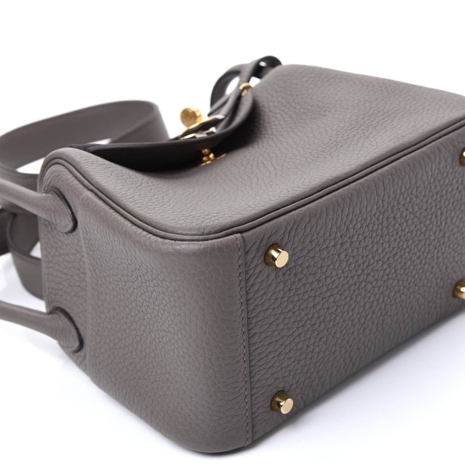 Hermes Taurillon Clemence Mini Lindy 20 Etain 5 of 11