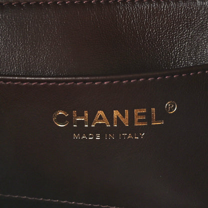 Chanel Lambskin Quilted Mini Wenge Wood Bowling Bag Burgundy 7 of 11