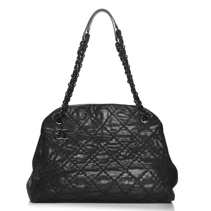 Chanel Iridescent Calfskin Quilted Large Just Mademoiselle Dark Grey 1 of 8