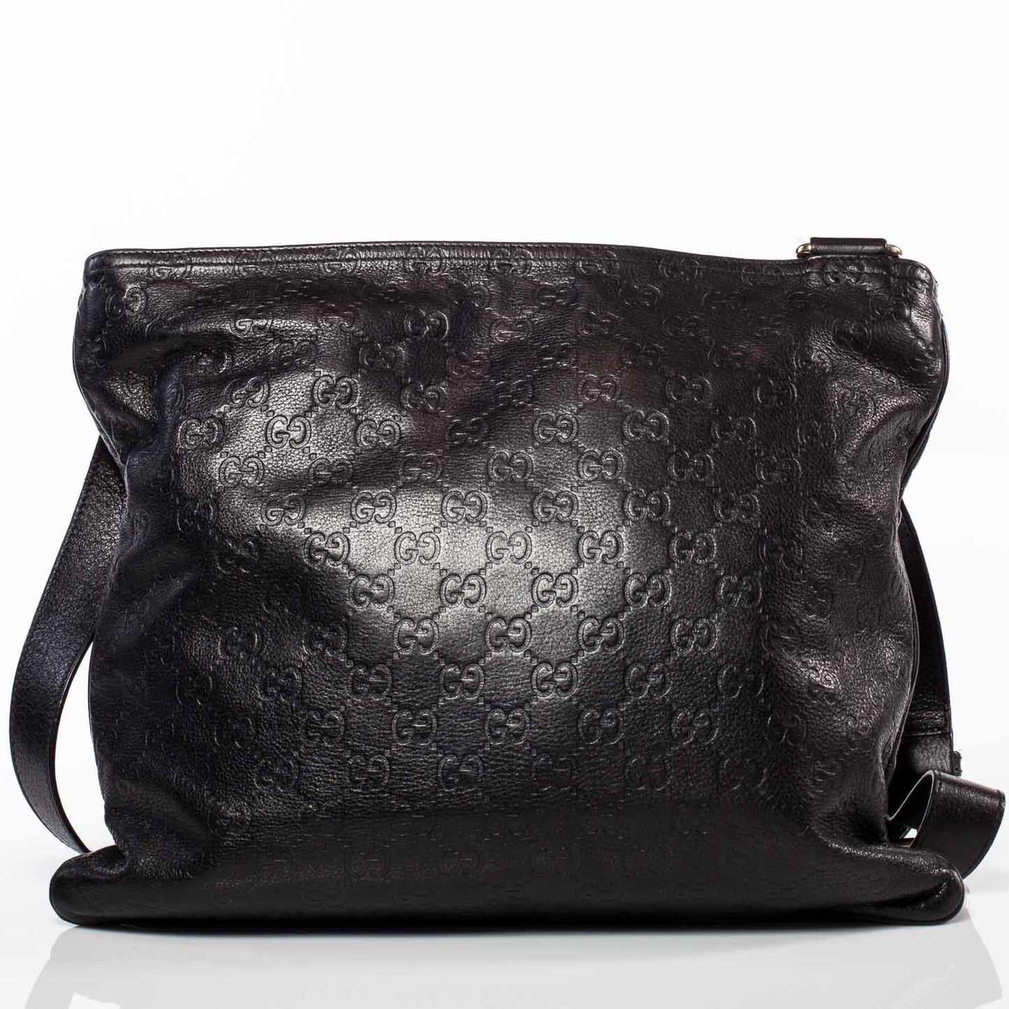 Guccissima Flat Messenger Bag Black