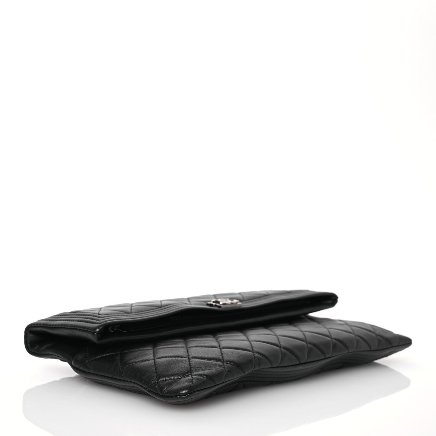 Lambskin Quilted Beauty CC Boy Clutch Black