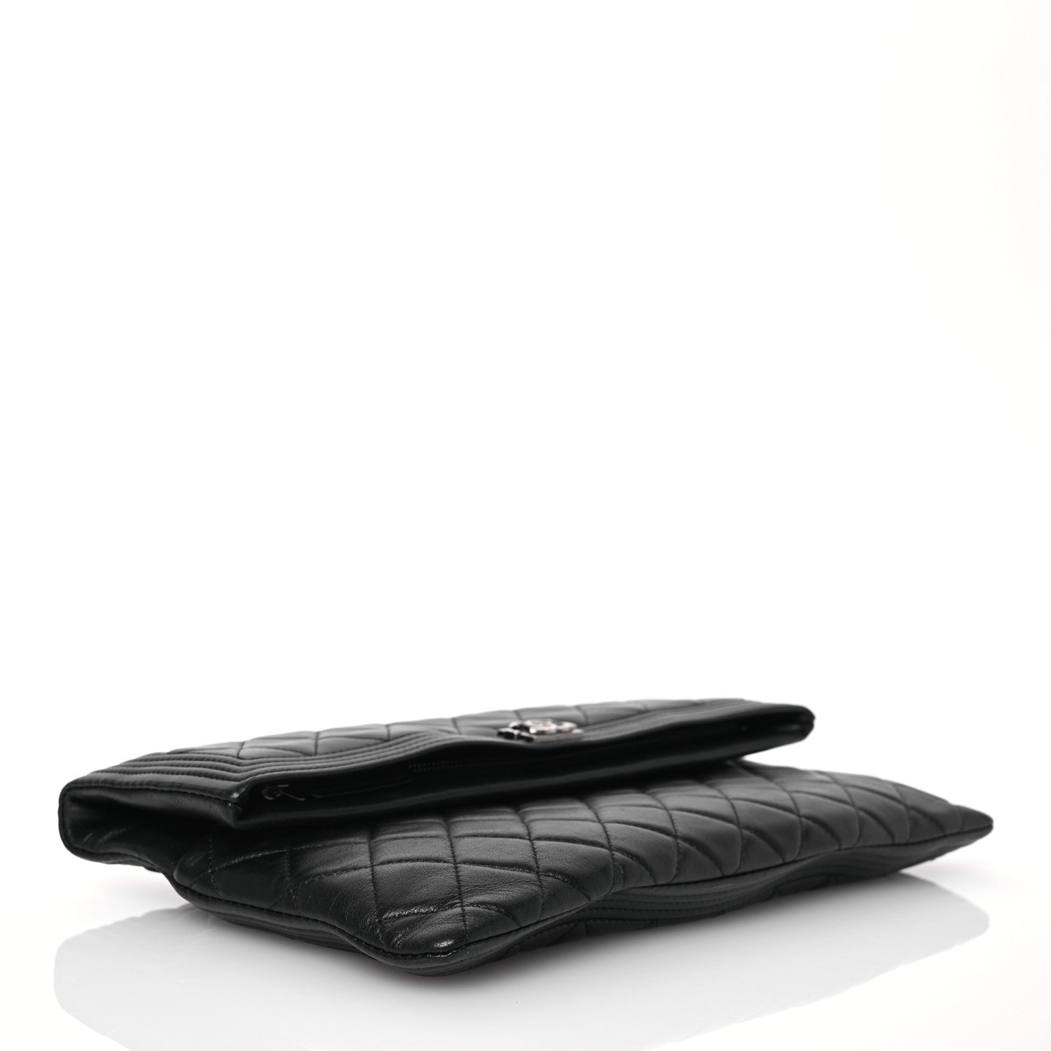 Chanel Lambskin Quilted Beauty CC Boy Clutch Black 4 of 11