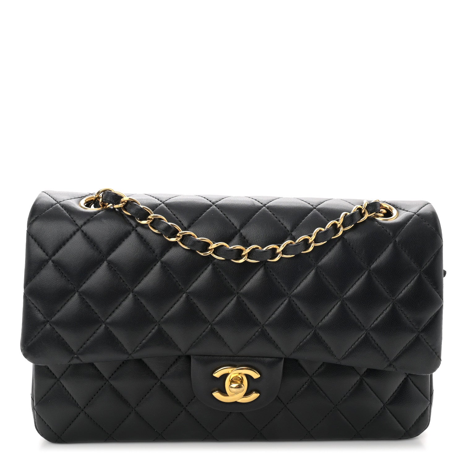 Chanel Lambskin Quilted Medium Double Flap Black 1 of 11