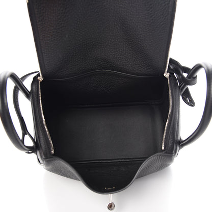 Hermes Taurillon Clemence Lindy 26 Black 6 of 9