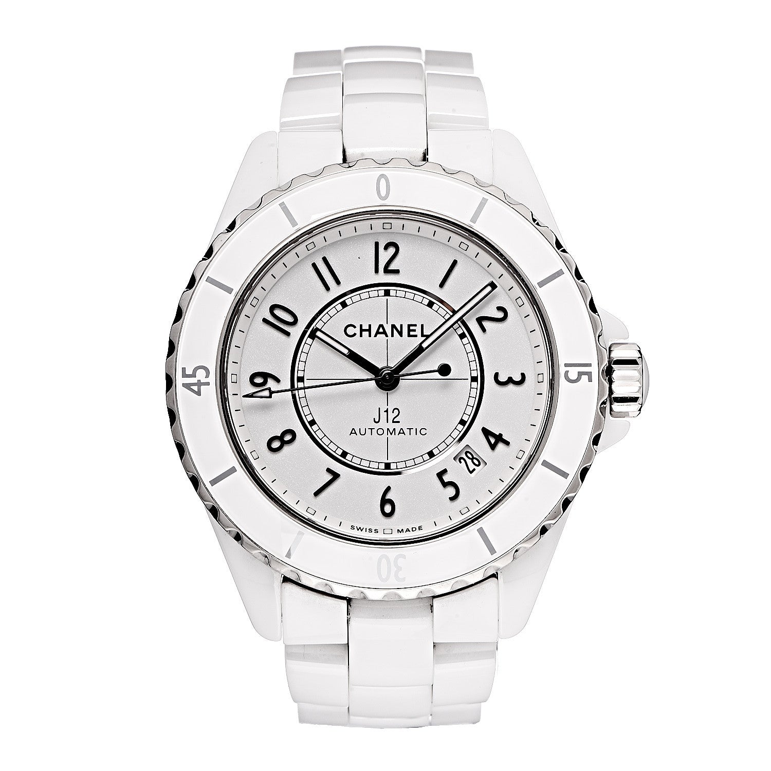 Chanel Stainless Steel Ceramic 38mm J12 Automatic Watch White 1 of 7