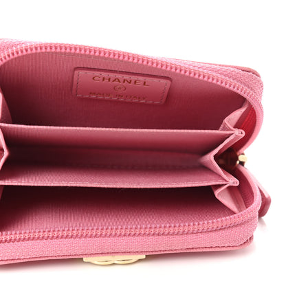 Chanel Caviar Quilted Boy Zip Around Coin Purse Wallet Pink 5 of 7