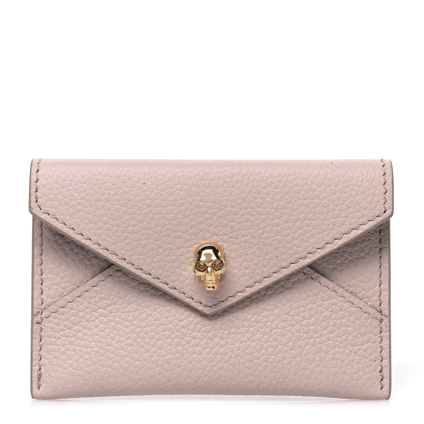 Calfskin Skull Envelope Card Holder Teint