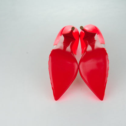 Christian Louboutin Patent Fluo PVC Pivichic 120 Pumps 34.5 Rose Paris 5 of 8