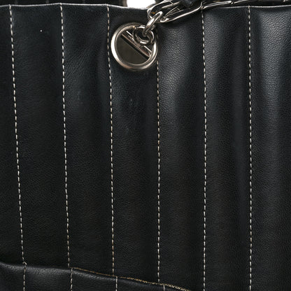 Chanel Lambskin Vertical Quilted Large Mademoiselle Tote Black 18 of 20