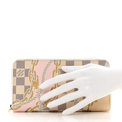 Louis Vuitton Damier Azur Nautical Zippy Wallet Gold 2 of 8