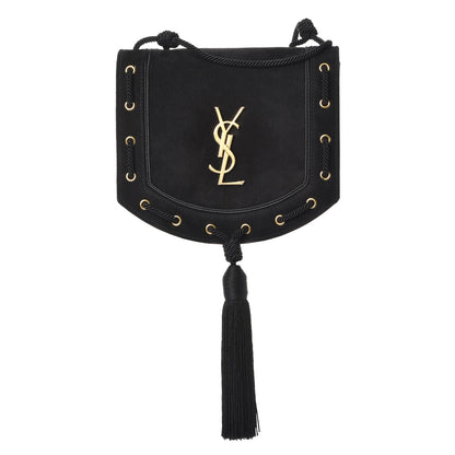 Saint Laurent Suede Medium Monogram Fetish Satchel Black 1 of 7