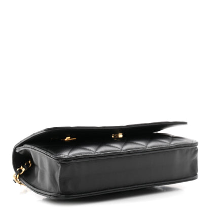 Chanel Lambskin Quilted Wallet On Chain WOC Black 4 of 12