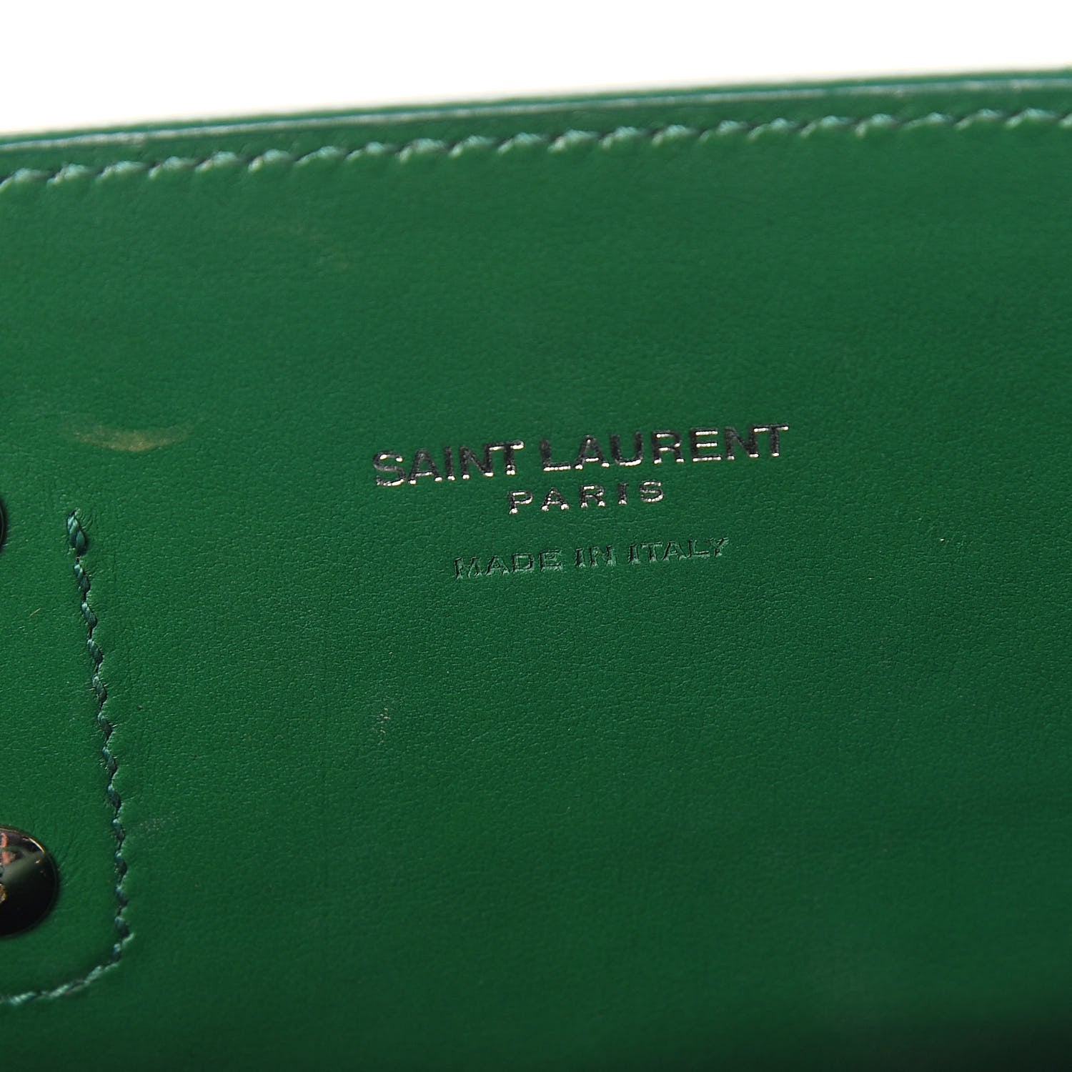 Saint Laurent Calfskin Crocodile Embossed Nano Sac De Jour Green 6 of 10