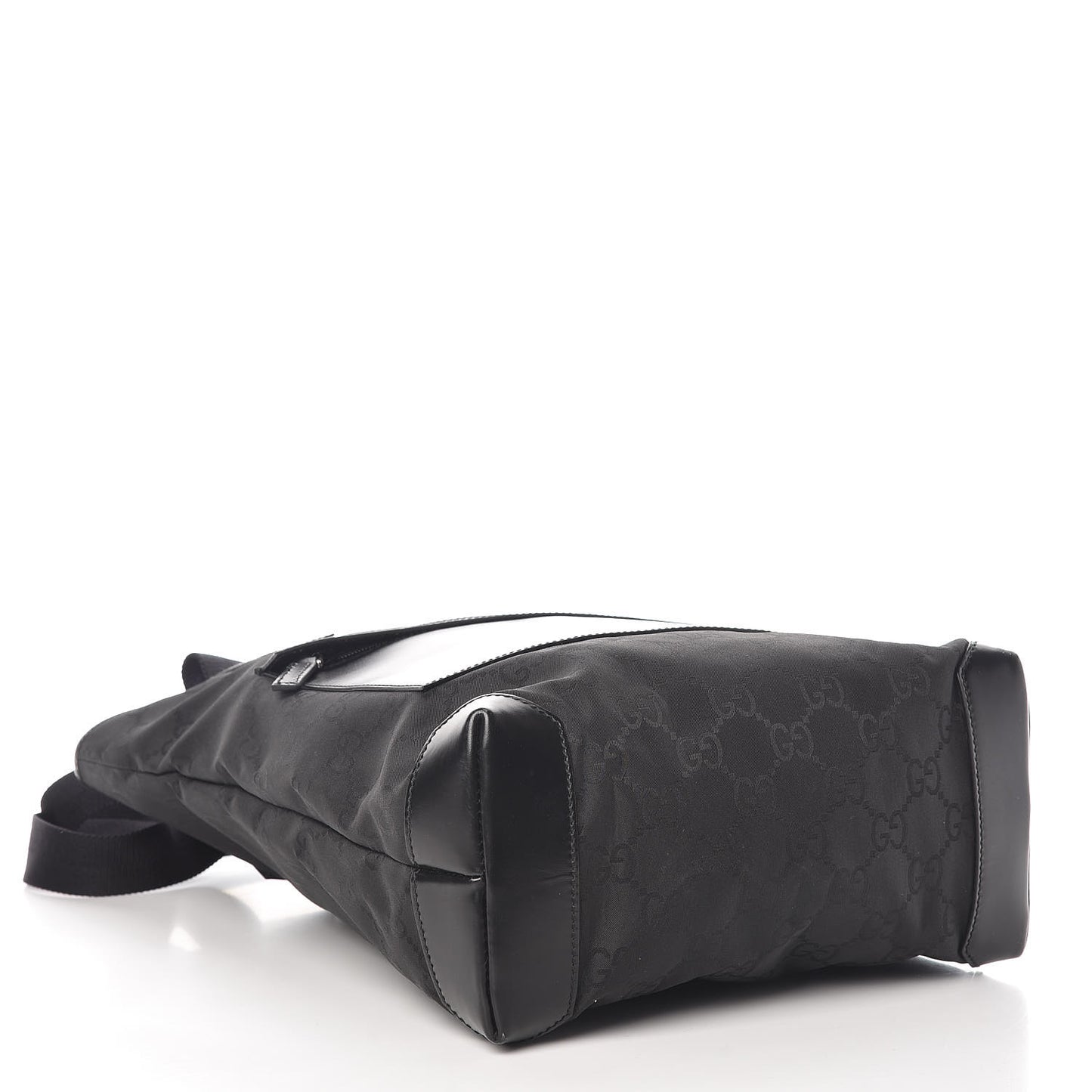 Nylon Calfskin Monogram Tall Tote Black