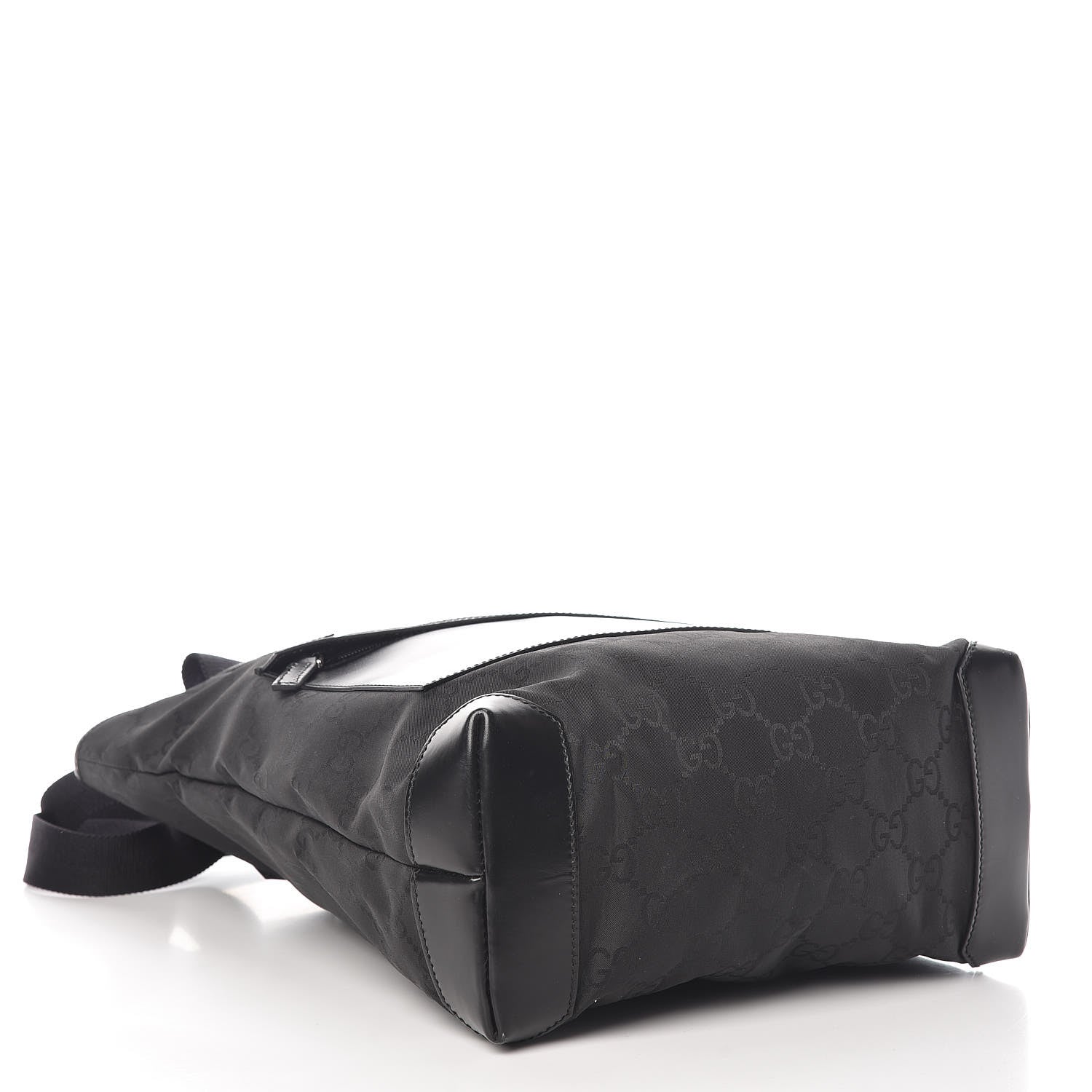 Gucci Nylon Calfskin Monogram Tall Tote Black 4 of 9