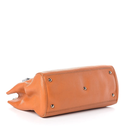 Gucci Cellarius Calfskin Medium Bamboo Shopper Tote Orange 4 of 13