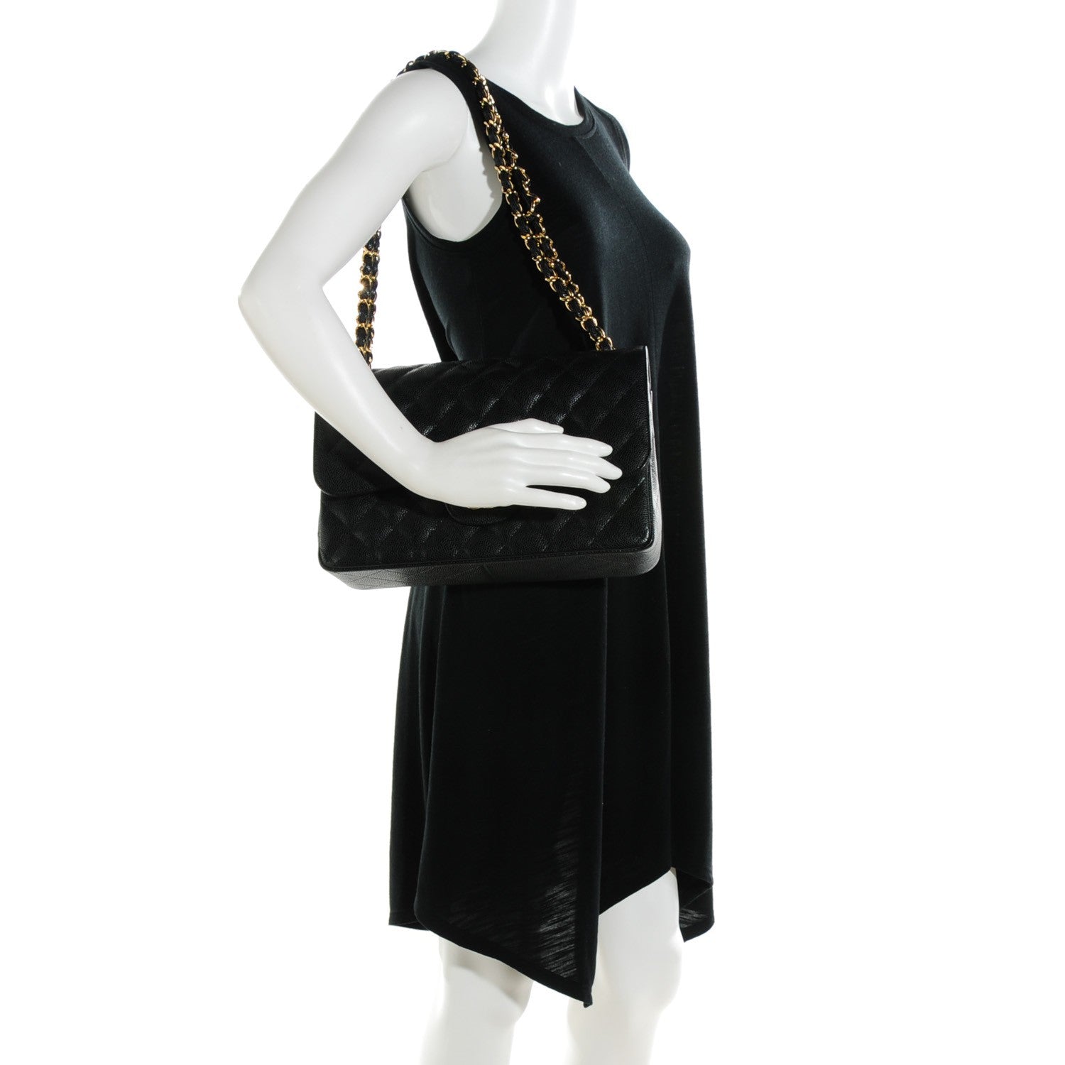 Chanel Caviar Quilted Jumbo Double Flap Black 2 of 8