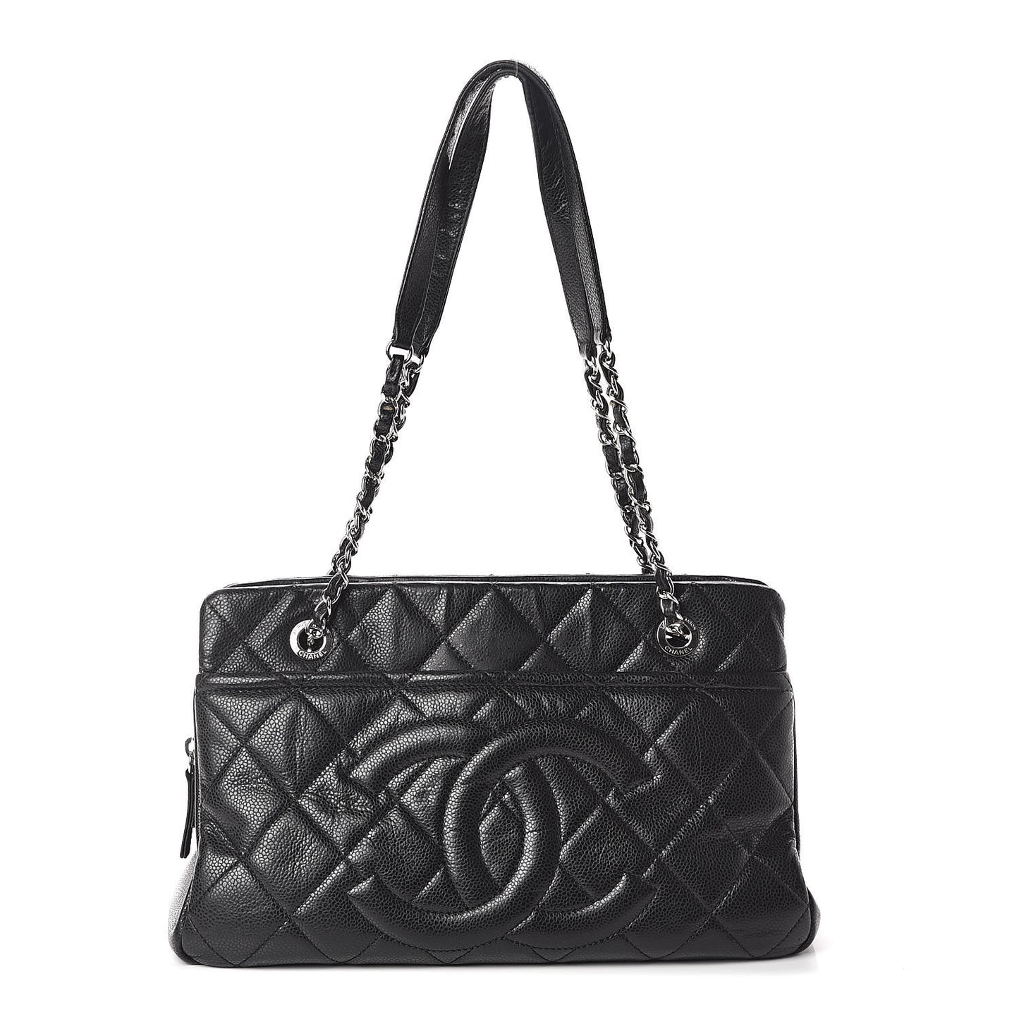 Caviar Quilted Timeless CC Soft Tote Black
