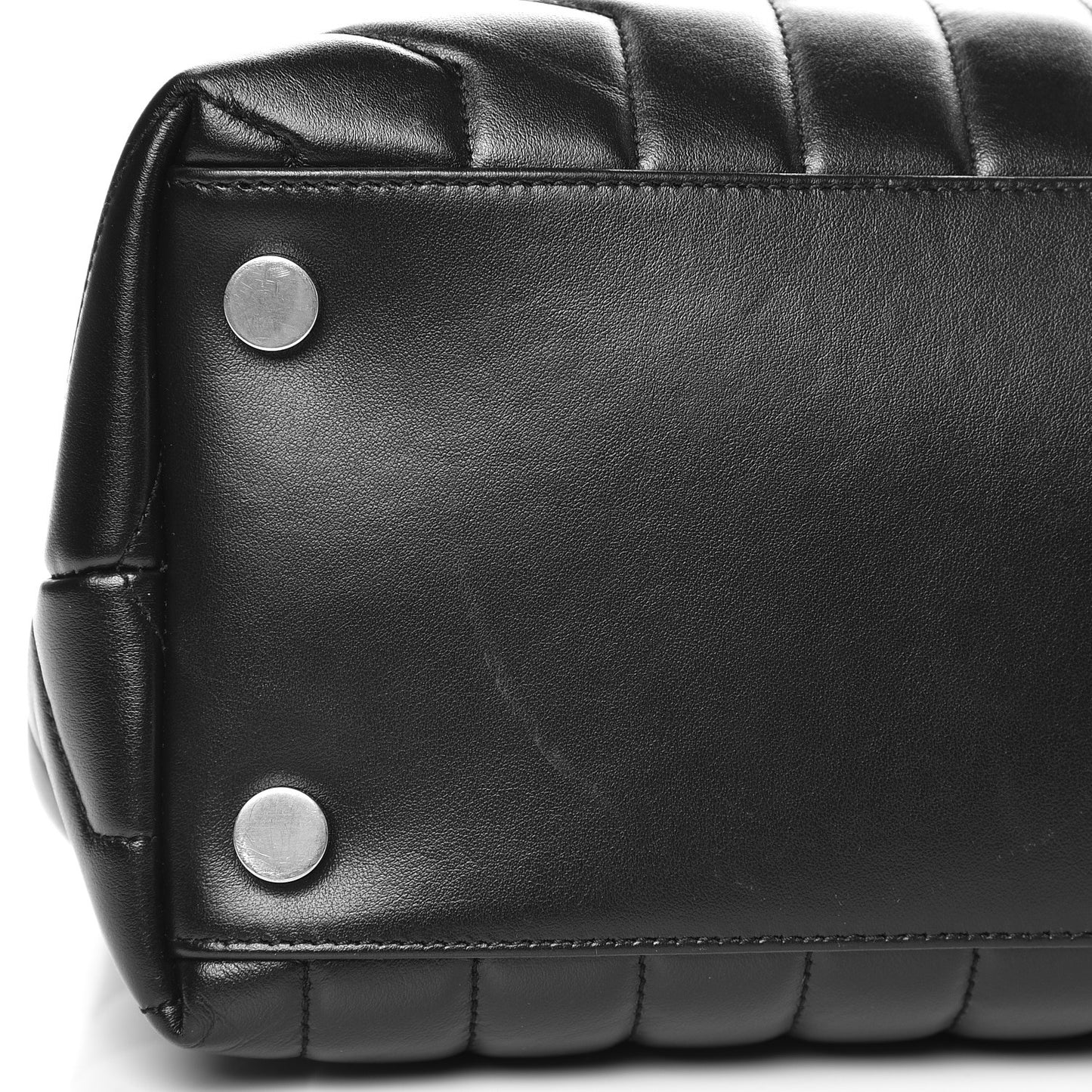 Calfskin Y Quilted Monogram Large Loulou Chain Satchel Black