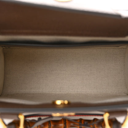 Gucci Monogram Jumbo GG Textured Dollar Calfskin Small Diana Tote Bag Camel Ebony New Acero Pomegranate Red 5 of 11